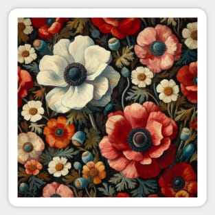 anemone and poppy flower pattern 1 Sticker